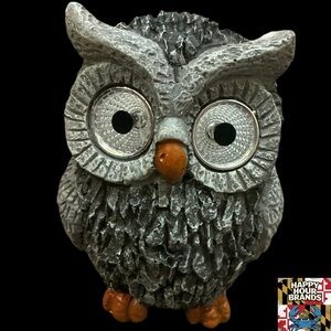 Solar Owl Garden Statue - Resin Outdoor Decorative Figurine with Solar Light